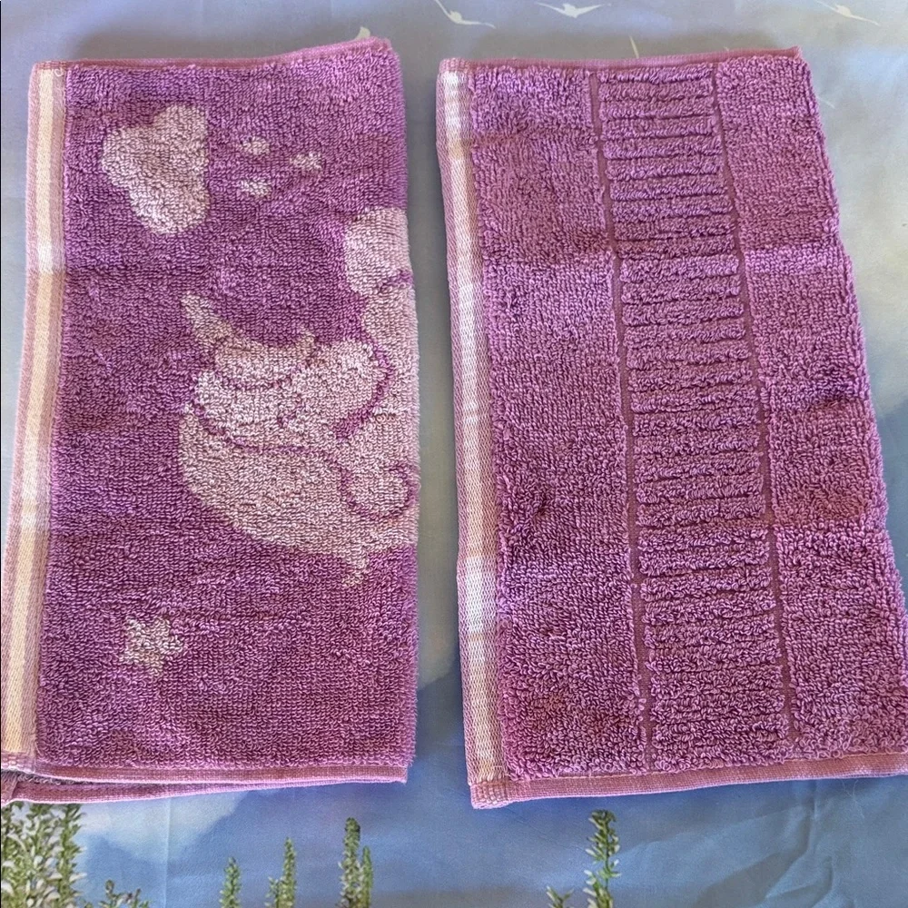 Purple Unicorn Washcloths set of 2